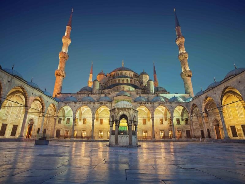 Image taken in courtyard at blue mosque