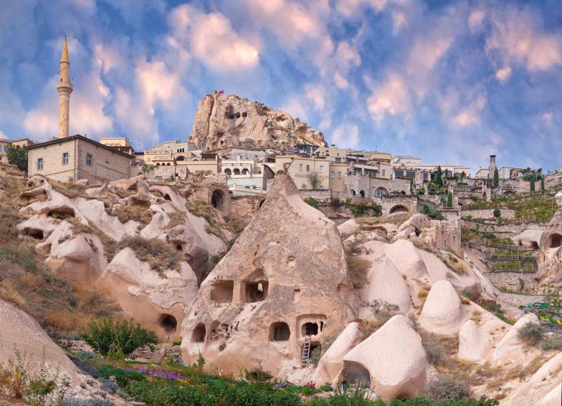 Image of fairy chimneys and houses in Cappadocia
