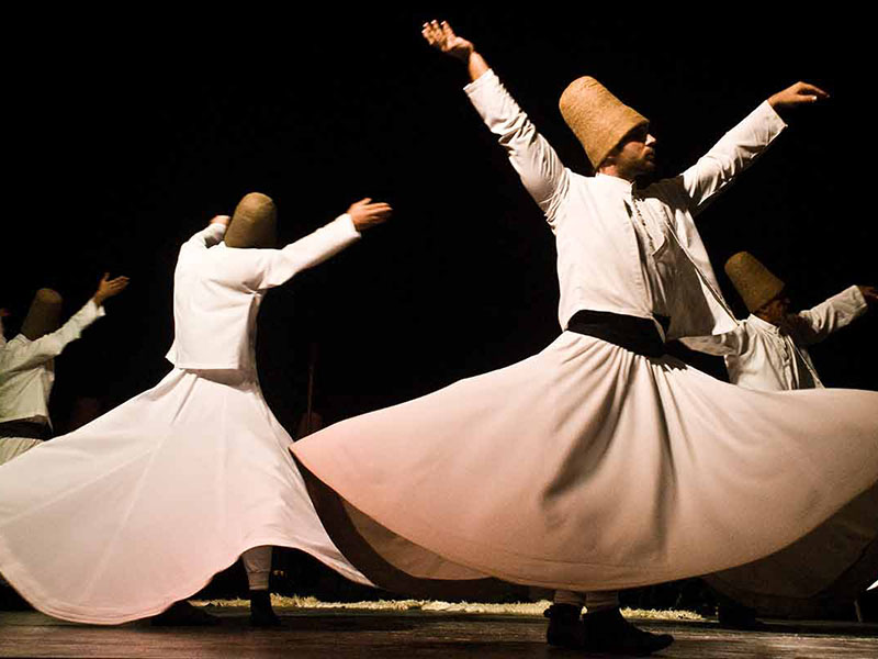 Sufi whirling at Turkish night show on the Bosporus and dinner cruise