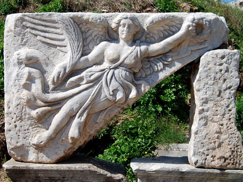 Image of Nike carved in marble at Ephesus