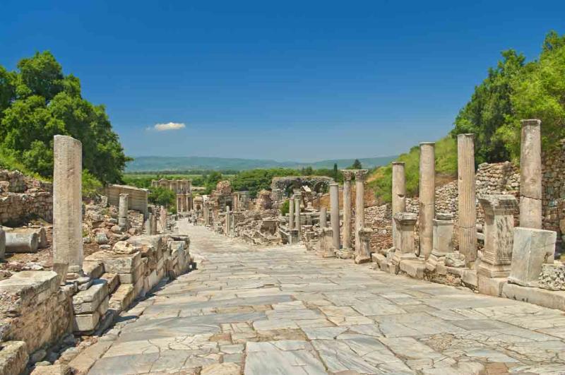 Image of marble street at Ephesus on a sunny day