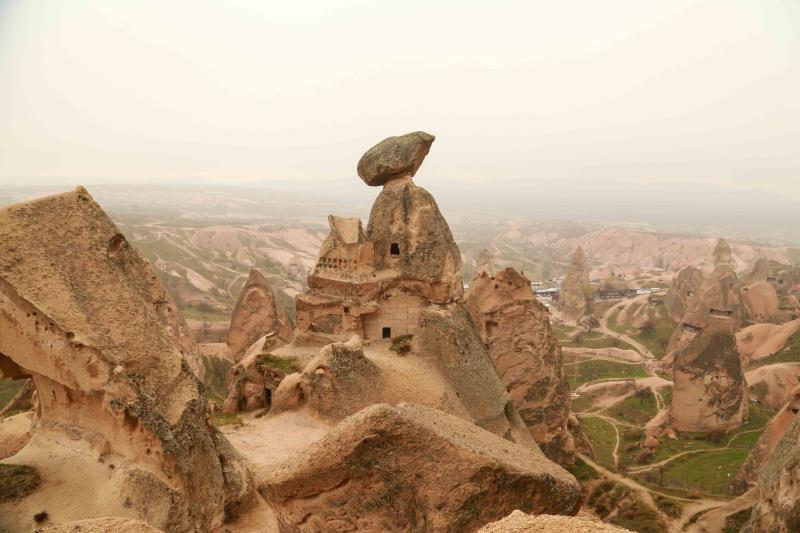Large rock formations in Cappadocia 