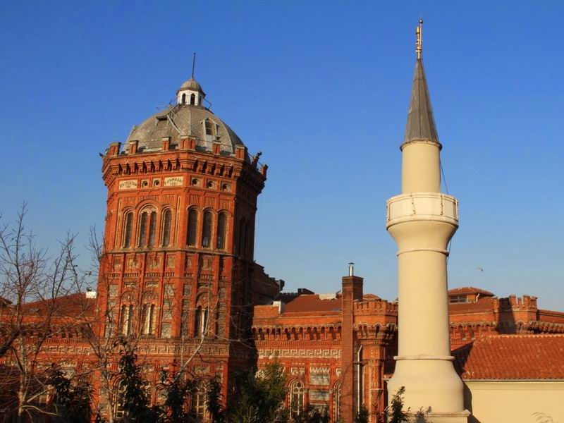 Image of Phanar Greek Orthodox College tower on a sunny day
