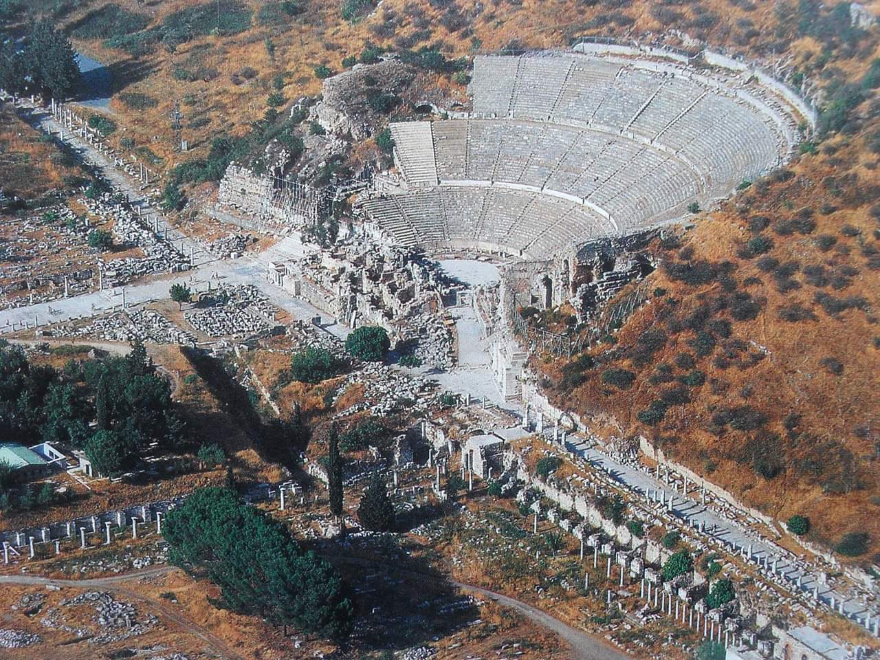 Birds eye view of the Amphitheatre at Ephesus